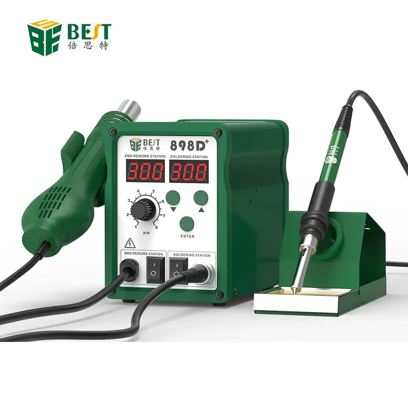 Smd Rework Station Hot Air Soldering 2 In 1 - Estação de Solda Digital BST-898d+ Nova