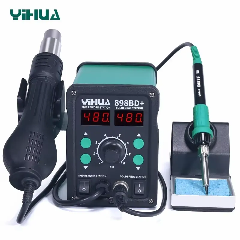 YIHUA 898BD+ 220V Estação de R - Smd Rework Station Hot Air Soldering 2 In 1 avaliação e preço